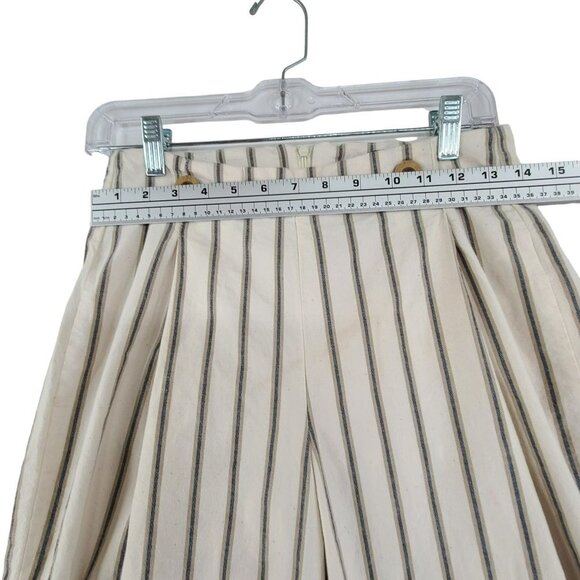 Pat Primo Women's High Waisted Casual Striped Pants  Tan and white Size 6 - Picture 5 of 11